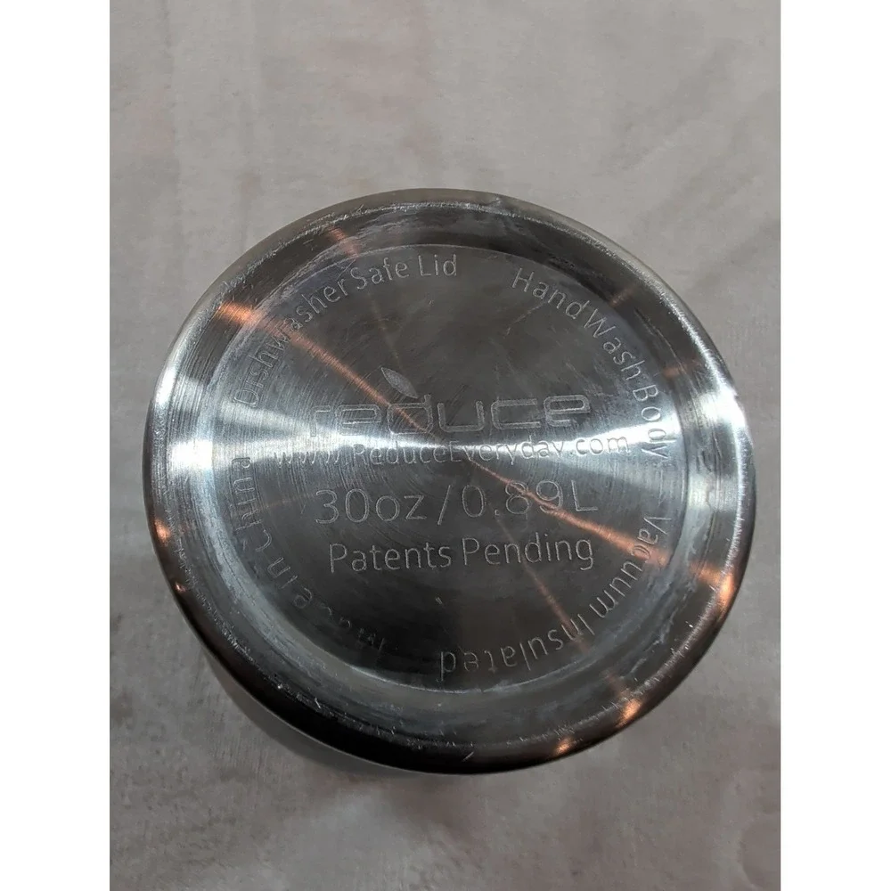 Reduce 30oz Vacuum Insulated Stainless Steel Tumbler Cup Brushed Silver No‎ Lid